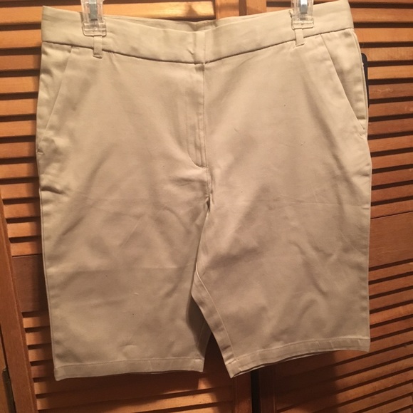 Chaps Bottoms Chaps Khaki Uniform Stretch Skinny Bermuda Shorts